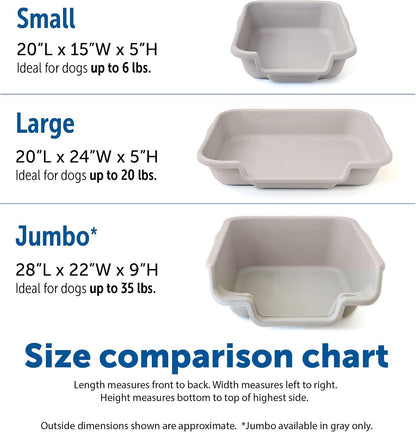 Large Dog Indoor Litter Box Up to 20 Lbs, Blacksmithe Black | Durable & Pet Safe Puppy Litter Box, Indoor Open Top Entry Dog Litter Pan, Comfortable & Great for Dogs, Made in USA