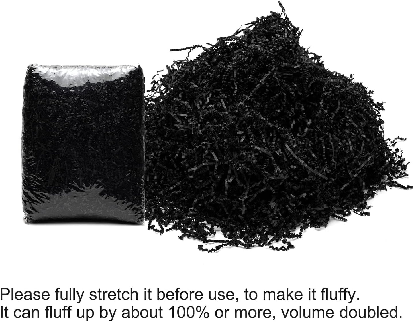 1/2 LB Crinkle Cut Paper Shred Filler Yellow 8 oz Shredded Paper | Crinkle Paper Filler for Gift Box - Gift Basket Bag Filler - Grass Cushion Stuffing for Mother's day, Birthday Gift Wrapping