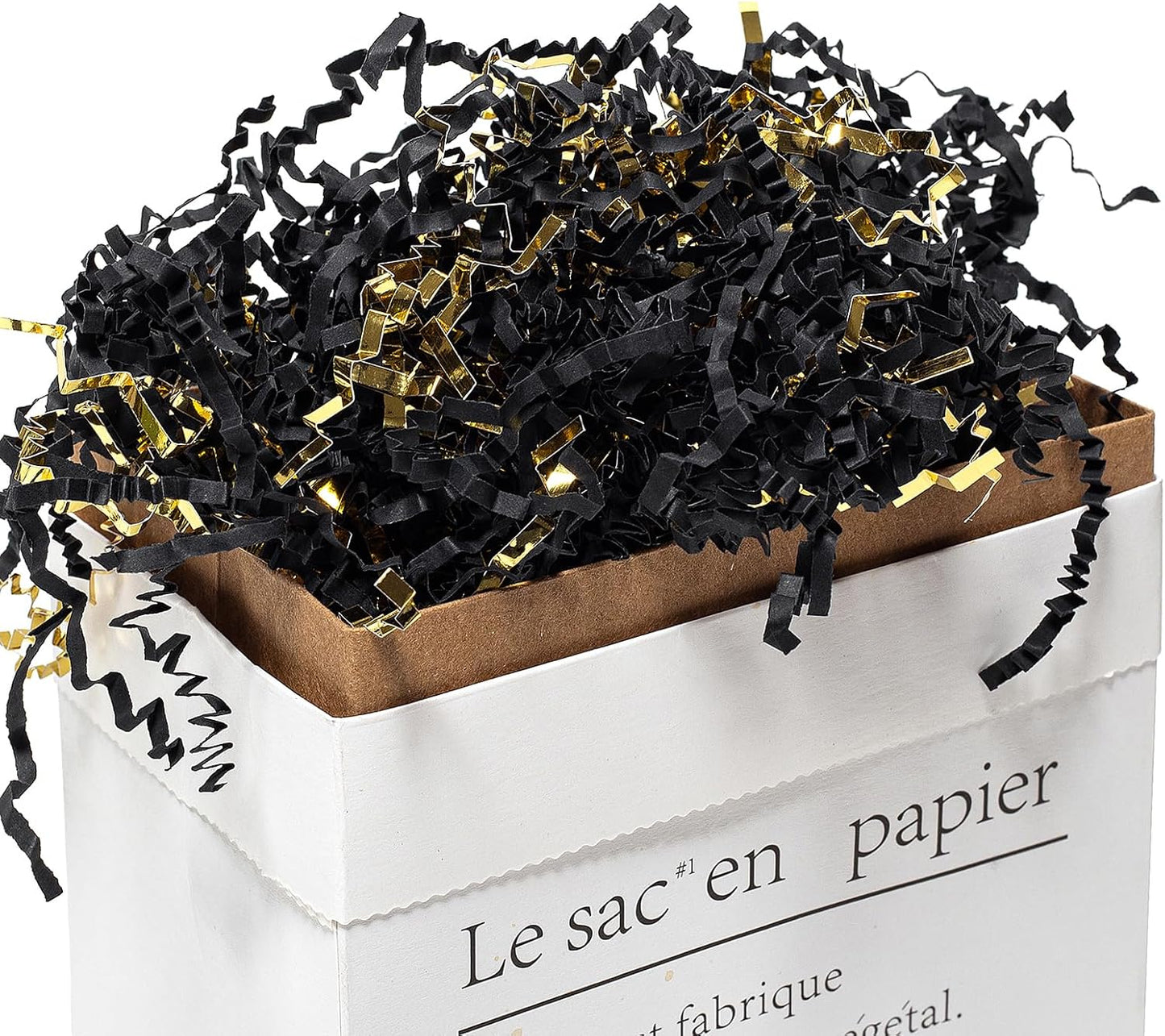 1/2 LB Crinkle Cut Paper Shred Filler Yellow 8 oz Shredded Paper | Crinkle Paper Filler for Gift Box - Gift Basket Bag Filler - Grass Cushion Stuffing for Mother's day, Birthday Gift Wrapping