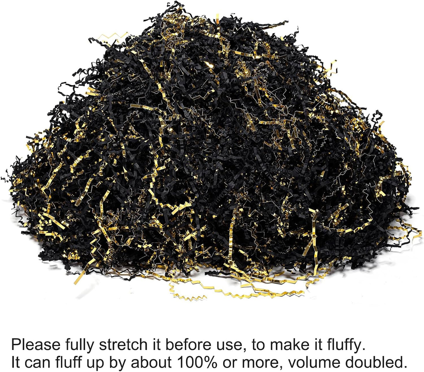 1/2 LB Crinkle Cut Paper Shred Filler Yellow 8 oz Shredded Paper | Crinkle Paper Filler for Gift Box - Gift Basket Bag Filler - Grass Cushion Stuffing for Mother's day, Birthday Gift Wrapping