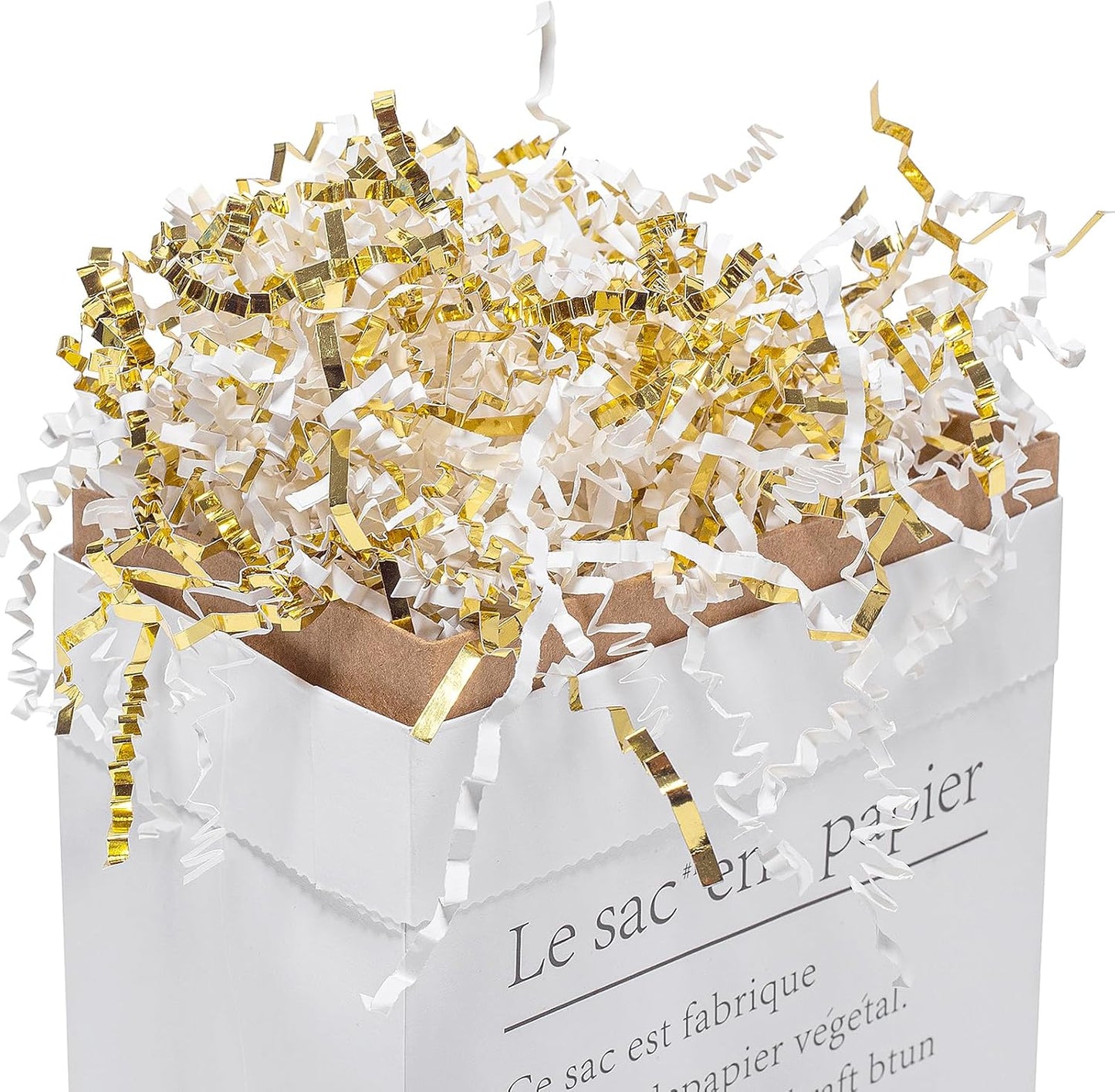 1/2 LB Crinkle Cut Paper Shred Filler Yellow 8 oz Shredded Paper | Crinkle Paper Filler for Gift Box - Gift Basket Bag Filler - Grass Cushion Stuffing for Mother's day, Birthday Gift Wrapping