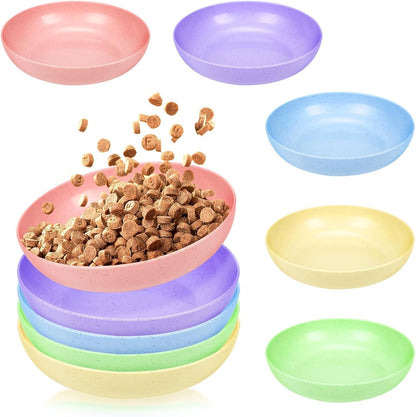 10 Pcs Cat Food Bowl, 5.6 Inch Plastic Shallow Pet Food and Water Dish for Relief Whisker Fatigue, Wide Cat Wet Feeding Bowls, Small Flat Dish for Indoor Outdoor Kittens Dogs | 5.6 Inch Plastic Shallow Pet Food and Water Dish Wide Cat Wet Feeding Bowls,
