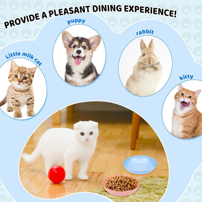 10 Pcs Cat Food Bowl, 5.6 Inch Plastic Shallow Pet Food and Water Dish for Relief Whisker Fatigue, Wide Cat Wet Feeding Bowls, Small Flat Dish for Indoor Outdoor Kittens Dogs | 5.6 Inch Plastic Shallow Pet Food and Water Dish Wide Cat Wet Feeding Bowls,