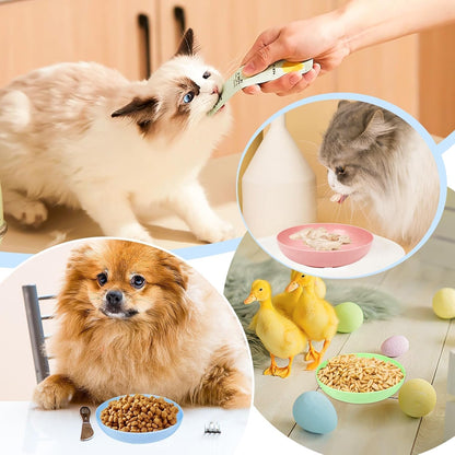10 Pcs Cat Food Bowl, 5.6 Inch Plastic Shallow Pet Food and Water Dish for Relief Whisker Fatigue, Wide Cat Wet Feeding Bowls, Small Flat Dish for Indoor Outdoor Kittens Dogs | 5.6 Inch Plastic Shallow Pet Food and Water Dish Wide Cat Wet Feeding Bowls,
