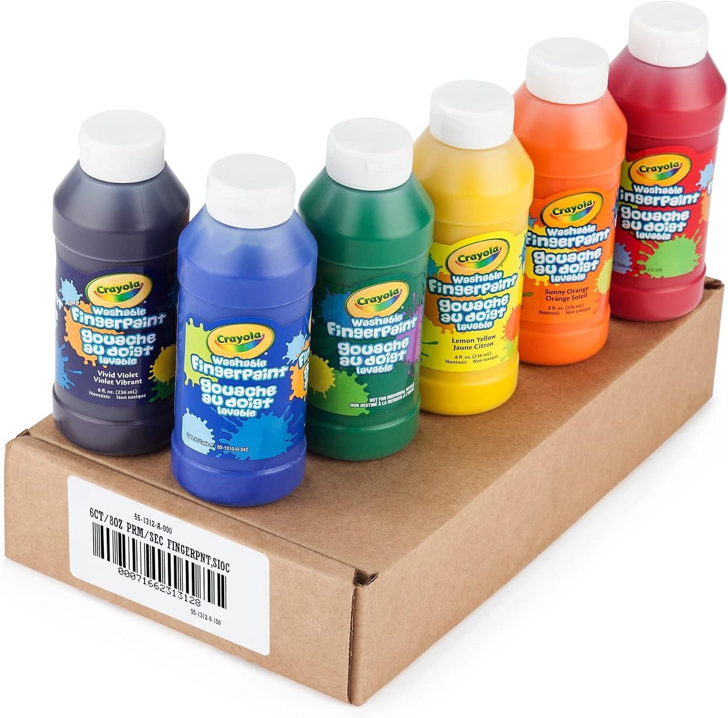Washable Finger Paints (6ct), Teacher Classroom Must Haves, Toddler Paint Set, Nontoxic Finger Paint for Kids, Arts & Crafts Supplies for Toddlers [Amazon Exclusive]
