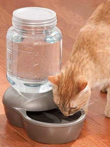 Mason Inspired Replendish Gravity Waterer, Water Dispenser for Dogs and Cats, 1 Gallon Silver, Made in USA