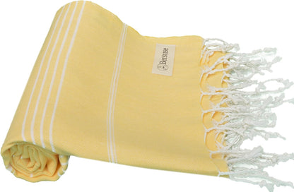 Beach Towels Peshtemal Turkish Towels Anatolia Collection Premium Turkish Beach Towel, 100% Cotton, Large, Quick-Dry, Sand-Free, Lightweight - 37x70 Inches, Yellow