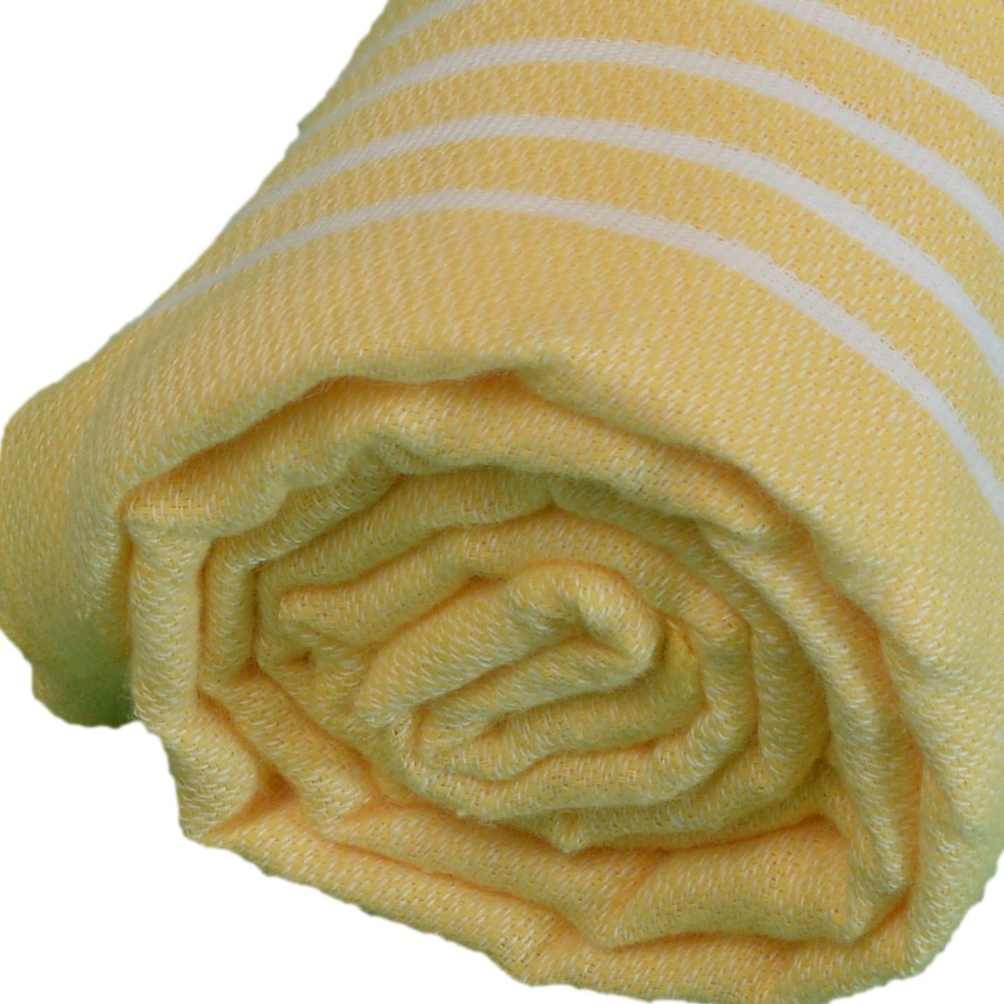 Beach Towels Peshtemal Turkish Towels Anatolia Collection Premium Turkish Beach Towel, 100% Cotton, Large, Quick-Dry, Sand-Free, Lightweight - 37x70 Inches, Yellow