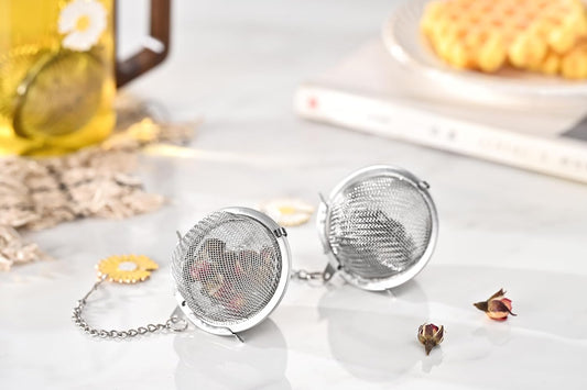 Fox Run Yellow Daisy Tea Infuser Ball, Stainless Steel Mesh Tea Ball for Loose Tea