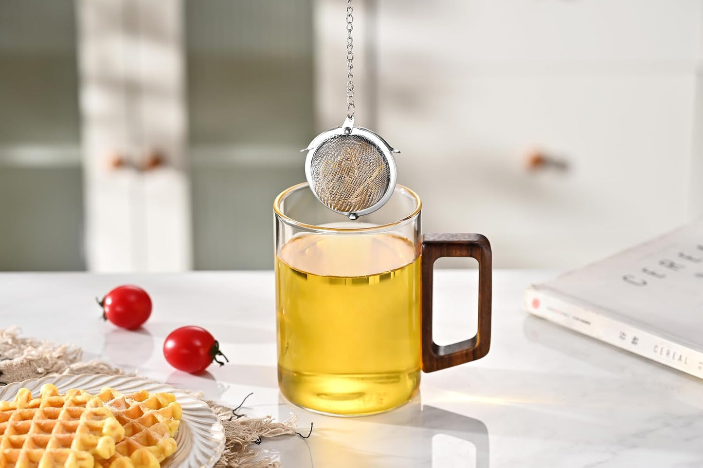Fox Run Yellow Daisy Tea Infuser Ball, Stainless Steel Mesh Tea Ball for Loose Tea