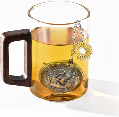 Fox Run Yellow Daisy Tea Infuser Ball, Stainless Steel Mesh Tea Ball for Loose Tea