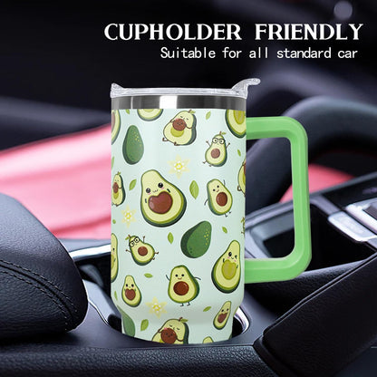 Ceovfoi 40 oz Lemon Print Stainless Steel Tumbler With Lid and Straw - Yellow Coffee Travel Mug Cup Water Bottle - Gifts for Lemon Lovers
