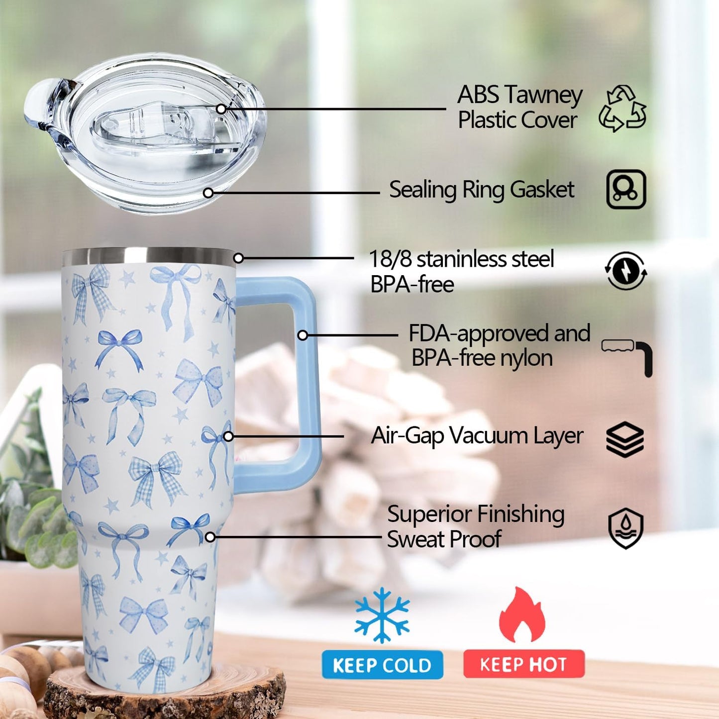 Ceovfoi 40 oz Lemon Print Stainless Steel Tumbler With Lid and Straw - Yellow Coffee Travel Mug Cup Water Bottle - Gifts for Lemon Lovers
