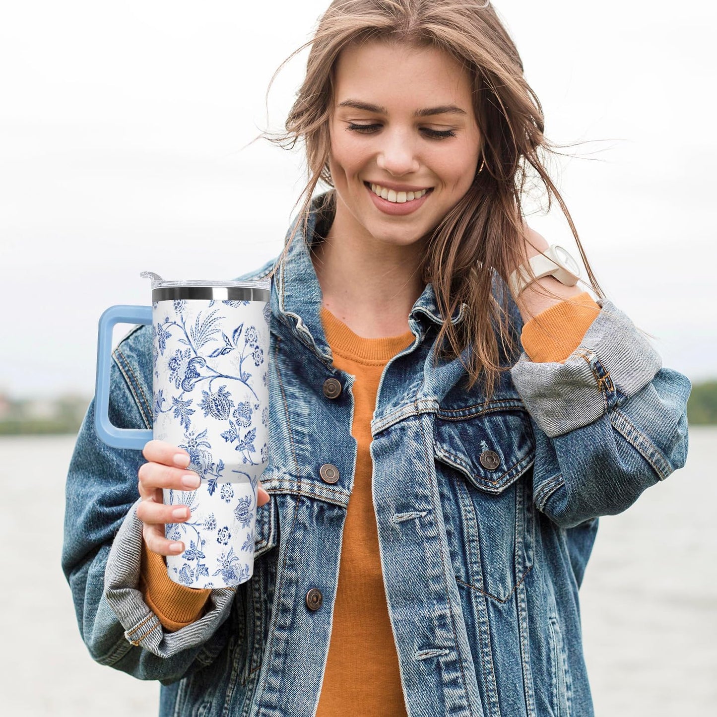 Ceovfoi 40 oz Lemon Print Stainless Steel Tumbler With Lid and Straw - Yellow Coffee Travel Mug Cup Water Bottle - Gifts for Lemon Lovers