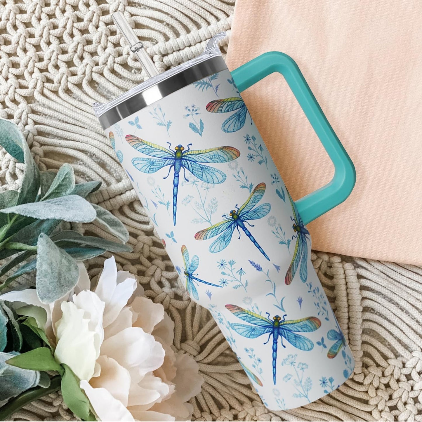 Ceovfoi 40 oz Lemon Print Stainless Steel Tumbler With Lid and Straw - Yellow Coffee Travel Mug Cup Water Bottle - Gifts for Lemon Lovers