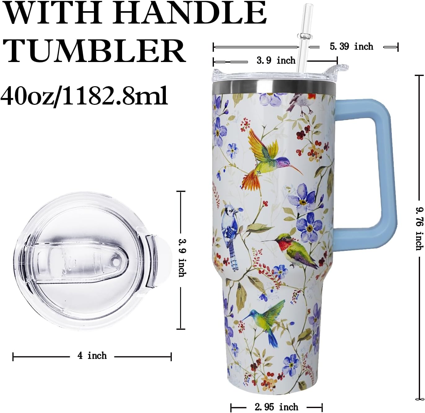 Ceovfoi 40 oz Lemon Print Stainless Steel Tumbler With Lid and Straw - Yellow Coffee Travel Mug Cup Water Bottle - Gifts for Lemon Lovers