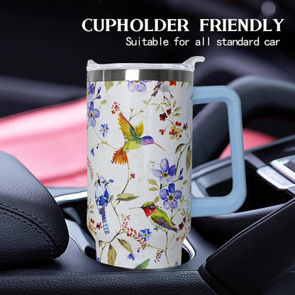 Ceovfoi 40 oz Lemon Print Stainless Steel Tumbler With Lid and Straw - Yellow Coffee Travel Mug Cup Water Bottle - Gifts for Lemon Lovers
