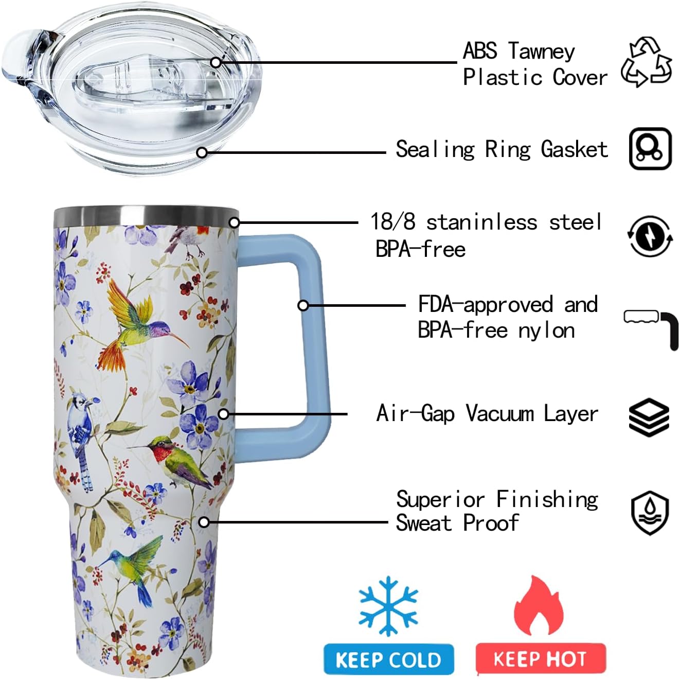 Ceovfoi 40 oz Lemon Print Stainless Steel Tumbler With Lid and Straw - Yellow Coffee Travel Mug Cup Water Bottle - Gifts for Lemon Lovers