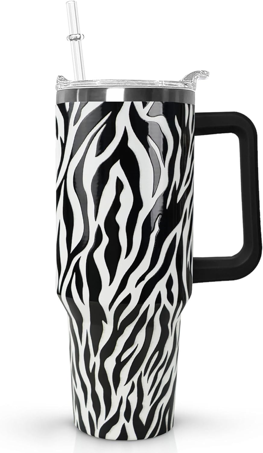 Ceovfoi 40 oz Lemon Print Stainless Steel Tumbler With Lid and Straw - Yellow Coffee Travel Mug Cup Water Bottle - Gifts for Lemon Lovers