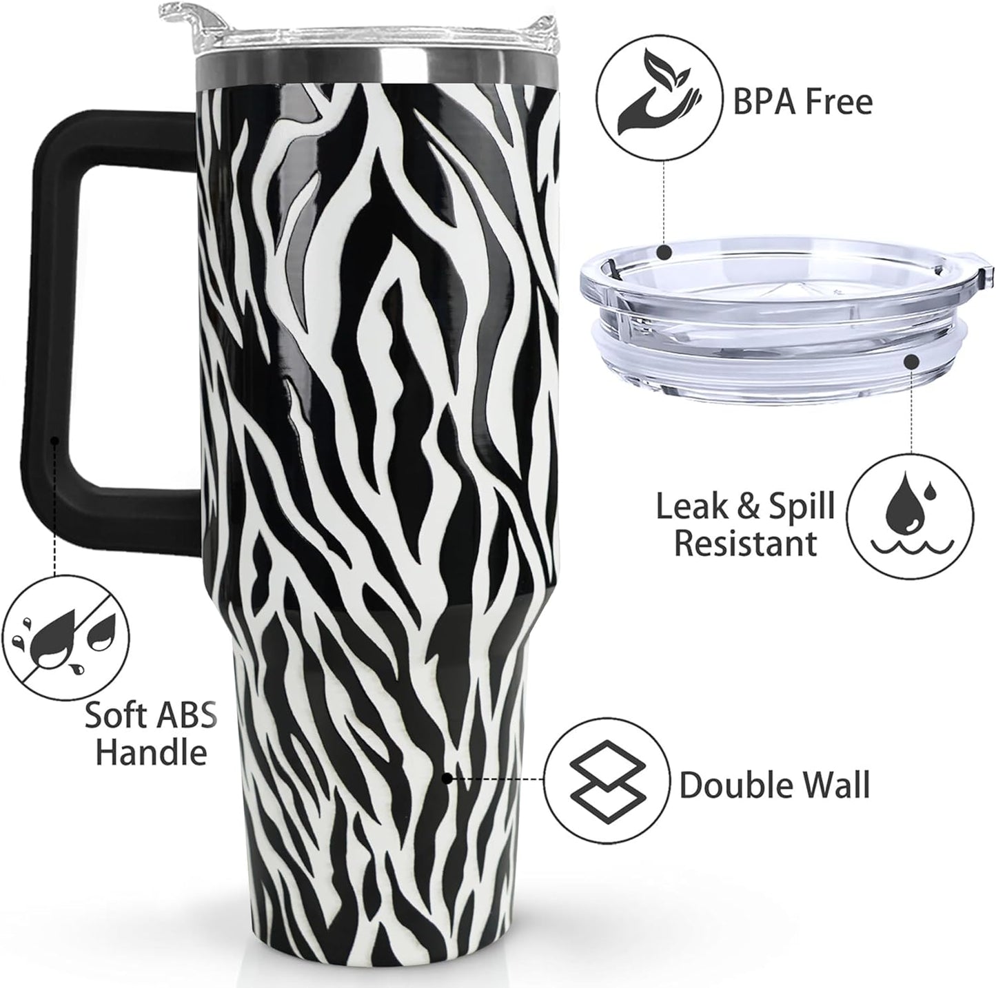 Ceovfoi 40 oz Lemon Print Stainless Steel Tumbler With Lid and Straw - Yellow Coffee Travel Mug Cup Water Bottle - Gifts for Lemon Lovers