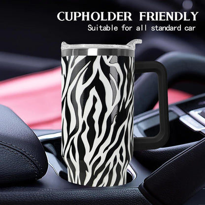 Ceovfoi 40 oz Lemon Print Stainless Steel Tumbler With Lid and Straw - Yellow Coffee Travel Mug Cup Water Bottle - Gifts for Lemon Lovers