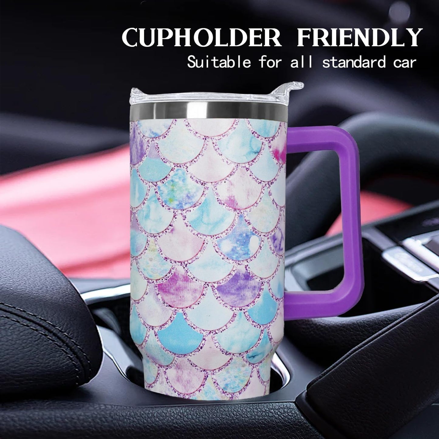 Ceovfoi 40 oz Lemon Print Stainless Steel Tumbler With Lid and Straw - Yellow Coffee Travel Mug Cup Water Bottle - Gifts for Lemon Lovers