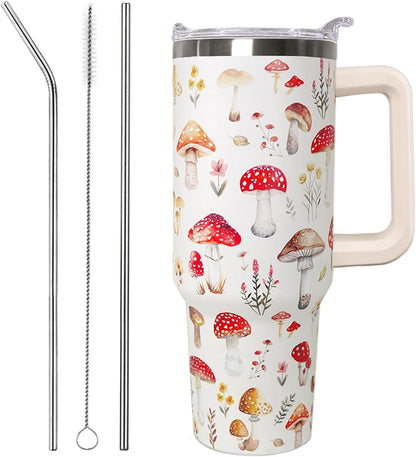 Ceovfoi 40 oz Lemon Print Stainless Steel Tumbler With Lid and Straw - Yellow Coffee Travel Mug Cup Water Bottle - Gifts for Lemon Lovers