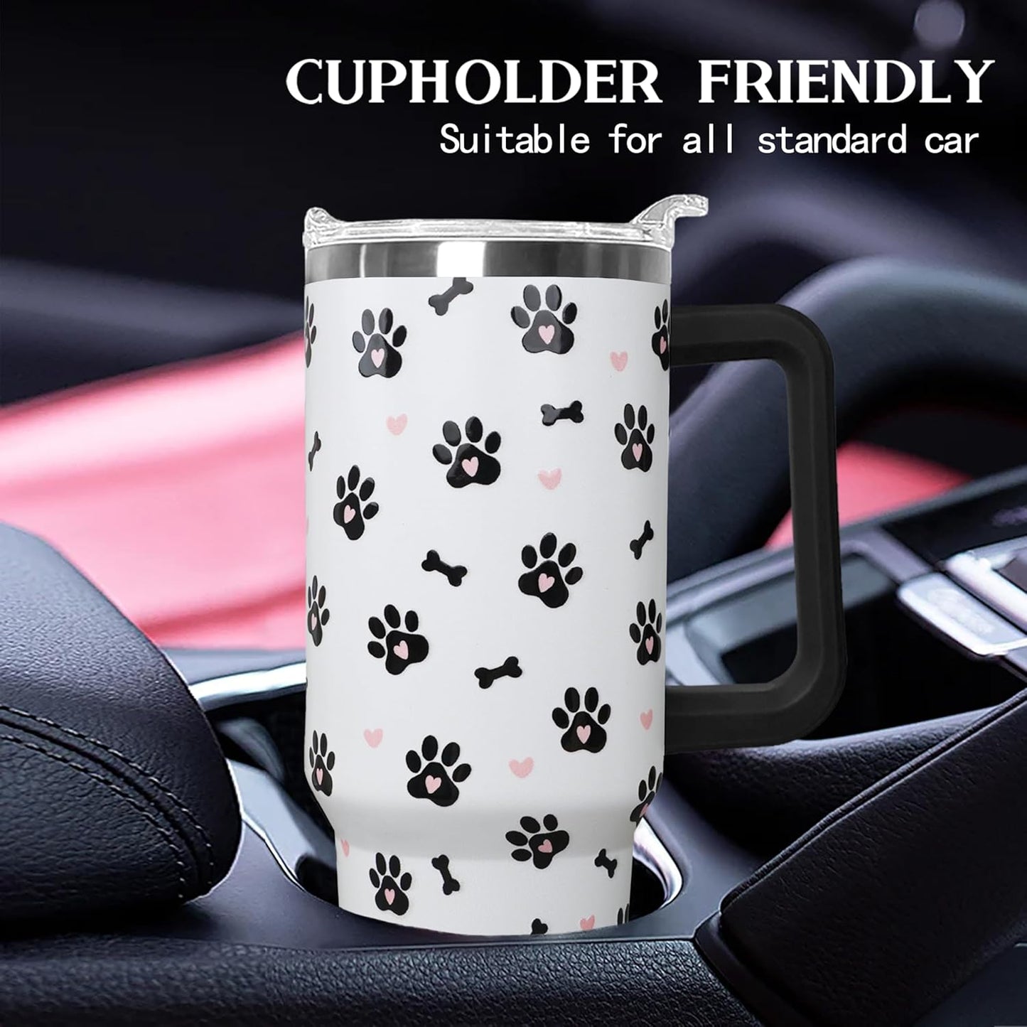 Ceovfoi 40 oz Lemon Print Stainless Steel Tumbler With Lid and Straw - Yellow Coffee Travel Mug Cup Water Bottle - Gifts for Lemon Lovers