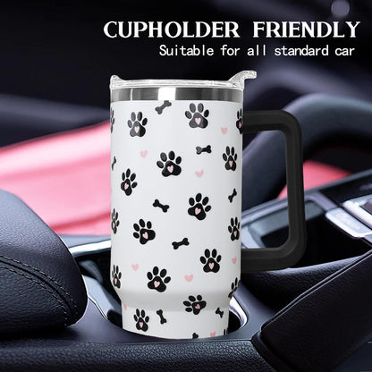 Ceovfoi 40 oz Lemon Print Stainless Steel Tumbler With Lid and Straw - Yellow Coffee Travel Mug Cup Water Bottle - Gifts for Lemon Lovers