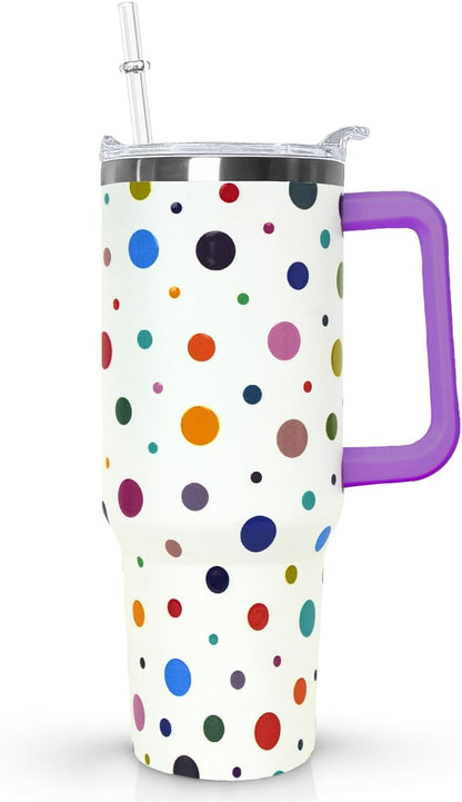 Ceovfoi 40 oz Lemon Print Stainless Steel Tumbler With Lid and Straw - Yellow Coffee Travel Mug Cup Water Bottle - Gifts for Lemon Lovers