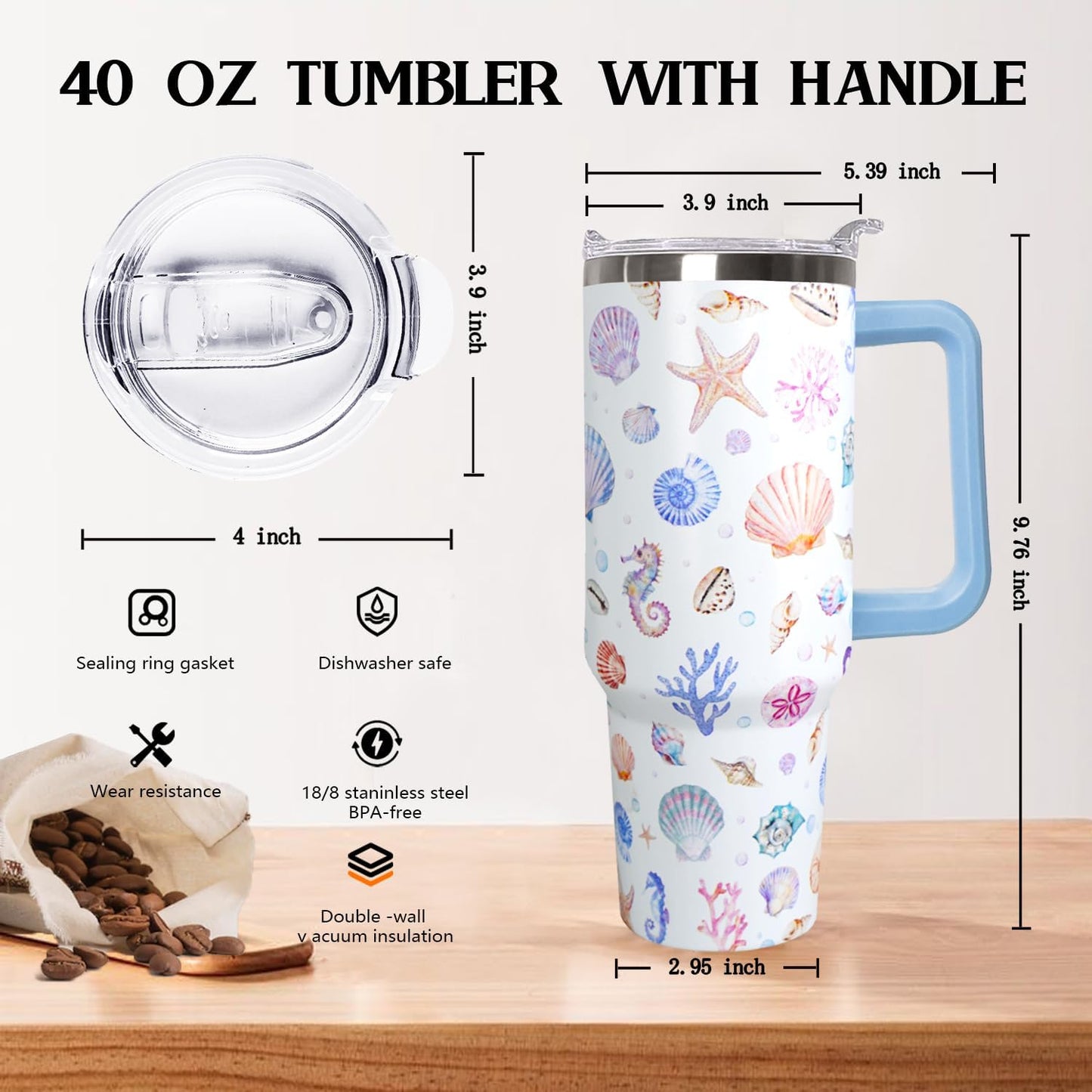 Ceovfoi 40 oz Lemon Print Stainless Steel Tumbler With Lid and Straw - Yellow Coffee Travel Mug Cup Water Bottle - Gifts for Lemon Lovers