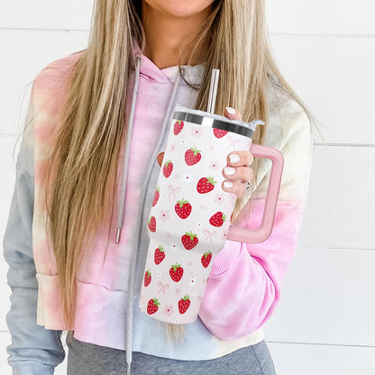 Ceovfoi 40 oz Lemon Print Stainless Steel Tumbler With Lid and Straw - Yellow Coffee Travel Mug Cup Water Bottle - Gifts for Lemon Lovers