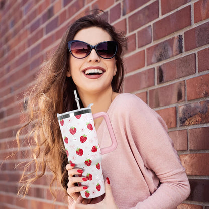 Ceovfoi 40 oz Lemon Print Stainless Steel Tumbler With Lid and Straw - Yellow Coffee Travel Mug Cup Water Bottle - Gifts for Lemon Lovers