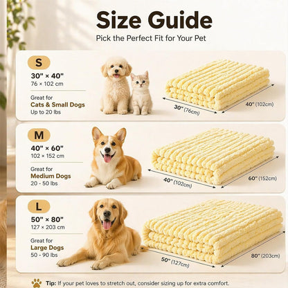 Emotional Support Blanket Yellow, Dog Mood Calming Blanket, Ribbed Flannel Soft Double-Sided Plush Pet Blanket for Dogs & Cats, Thick Cozy Throw for Couch Bed Crate, Machine Washable (Yellow, 28*39in)