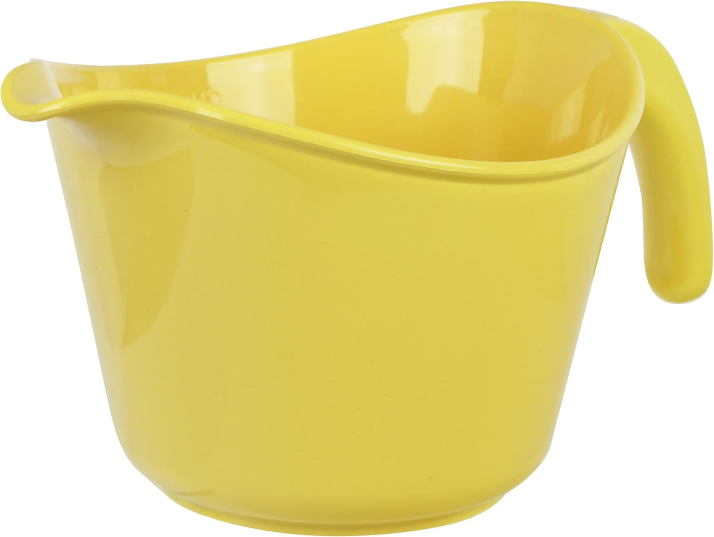 Batter Bowl With Pour Spout, Non-Slip Base, Erogonomic Space Saving Detachable Handle, 2 QT Heavy Duty BPA-Free Microwave & Dishwasher Safe, Lemon, Yellow