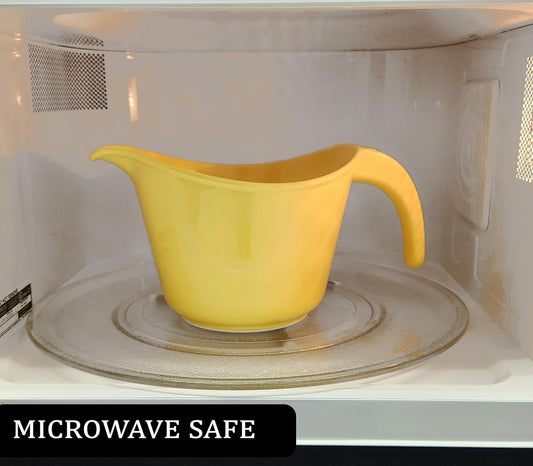 Batter Bowl With Pour Spout, Non-Slip Base, Erogonomic Space Saving Detachable Handle, 2 QT Heavy Duty BPA-Free Microwave & Dishwasher Safe, Lemon, Yellow