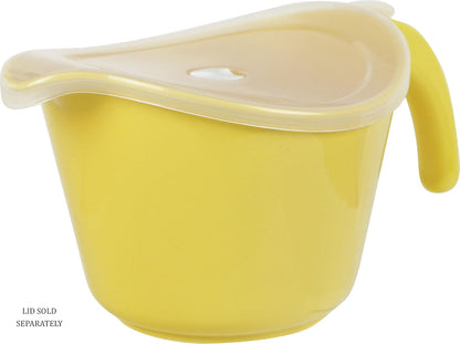 Batter Bowl With Pour Spout, Non-Slip Base, Erogonomic Space Saving Detachable Handle, 2 QT Heavy Duty BPA-Free Microwave & Dishwasher Safe, Lemon, Yellow