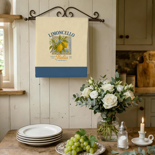 Summer Lemon Kitchen Towels - Vintage Lemons Summer Decor, Summer Gifts, Italian Lemon Themed Hand Towels Dishcloth for Kitchen Bathroom Decorative, 16x24 Inch