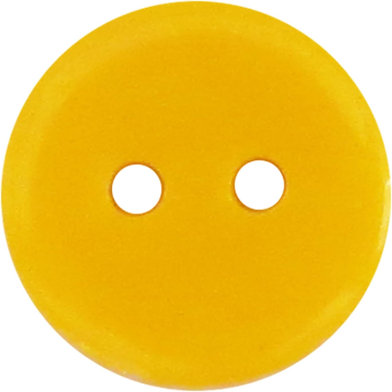 Buttons 2 Hole, 1/2 Inch, Resin, 10 Pieces (Yellow)