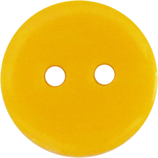 Buttons 2 Hole, 1/2 Inch, Resin, 10 Pieces (Yellow)