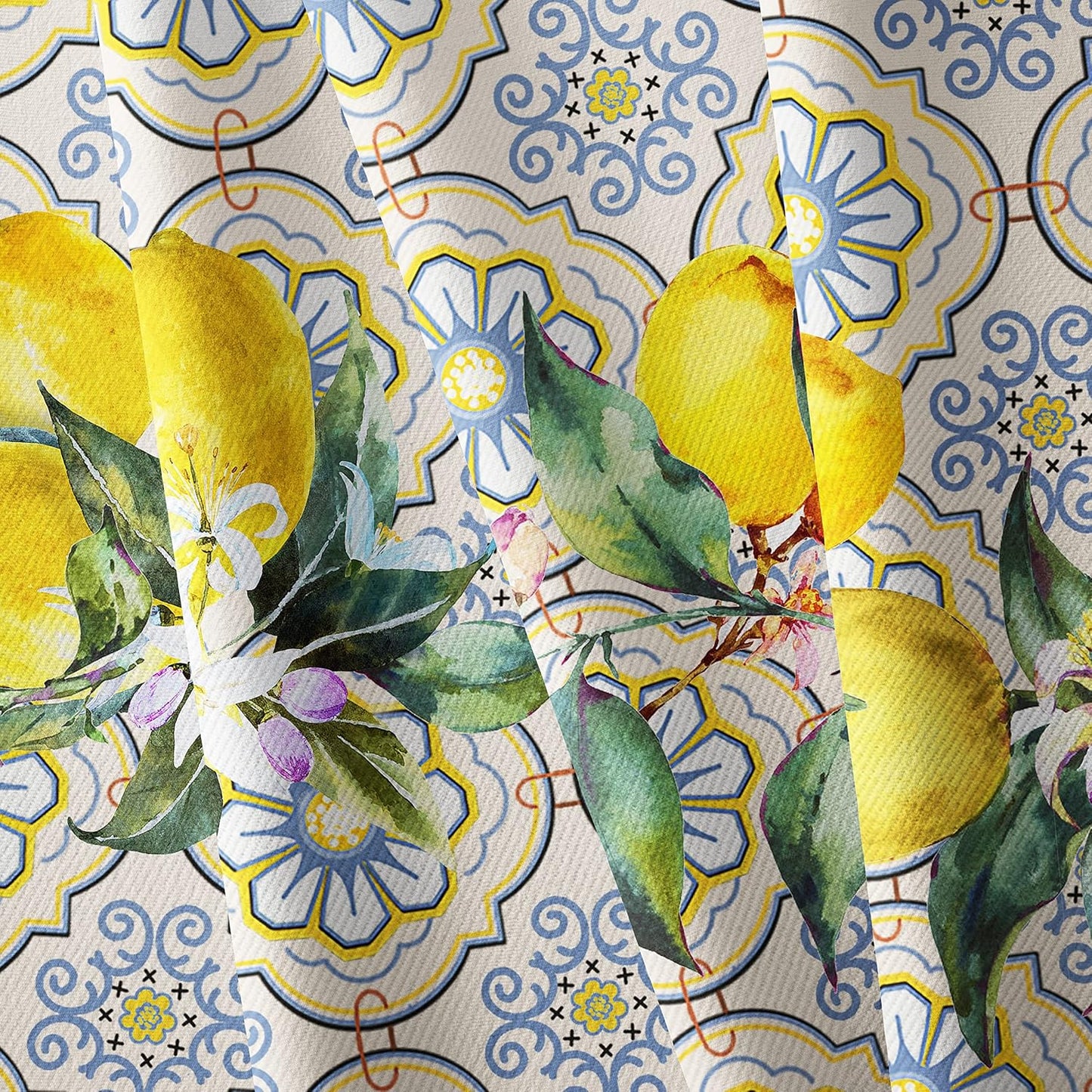 Yighty Oval Lemon Tablecloth 60x84inch, French Lemon Country Farmhouse Spring Summer Waterproof Wrinkle Resistant Washable Tablecloth for Indoor and Outdoor, Holiday Kitchen Restaurant and Party