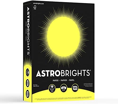 Bright Color Paper, Astrobrights®, Letter Paper Size, 24 Lb, FSC Certified®, Lift-Off Lemon, Ream Of 500 Sheets