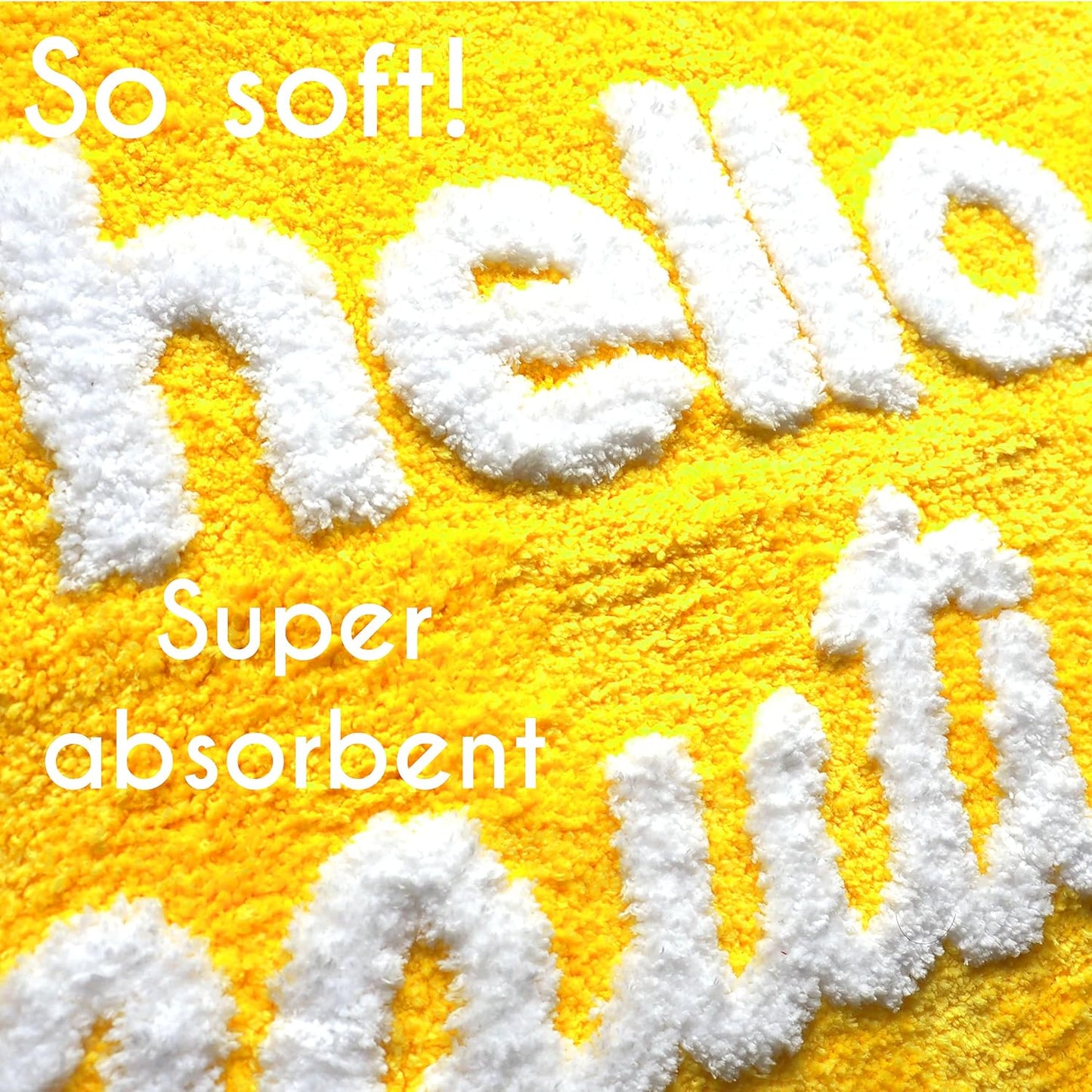 Hello Beautiful Bath Mat Cute Bathroom Rugs for Girls You Look Good Gorgeous Funny Shower Fun Bathroom Decor Non-Slip Washable Kids Women Yellow Lemon Gold Canary