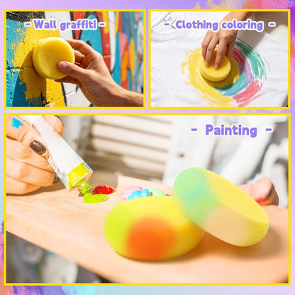 24 PCS 2.9 lnch Sponge Bulk,Pottery Sponges,Paint Sponges, Round Paint Sponge for Acrylic, Watercolor, Art & Crafts, Cleaning