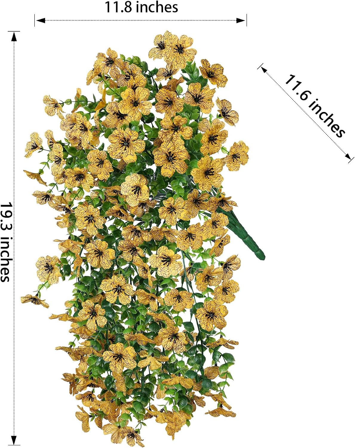 Artificial Flowers Fall Faux Outdoor Outside Plants, 2 PCS Fake Silk UV Resistant Look Real Yellow Daisy Trailing Vines for Front Door Porch Planter Urn Patio Balcony Decoration