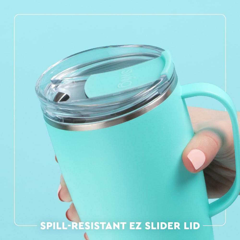 18oz Insulated Travel Mug with Handle & Lid, Lemon Meringue | Triple Insulated Stainless Steel - Handle & Lid Included - Keeps Coffee Hot or Cold - Cup Holder Friendly