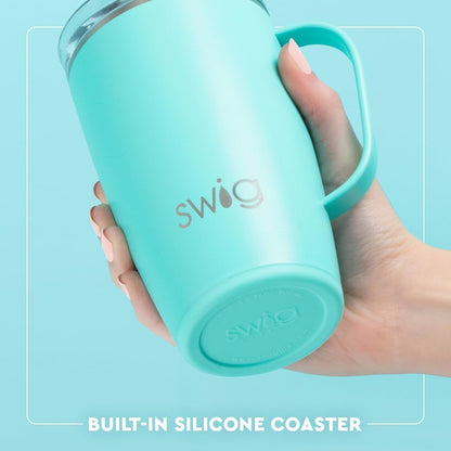18oz Insulated Travel Mug with Handle & Lid, Lemon Meringue | Triple Insulated Stainless Steel - Handle & Lid Included - Keeps Coffee Hot or Cold - Cup Holder Friendly