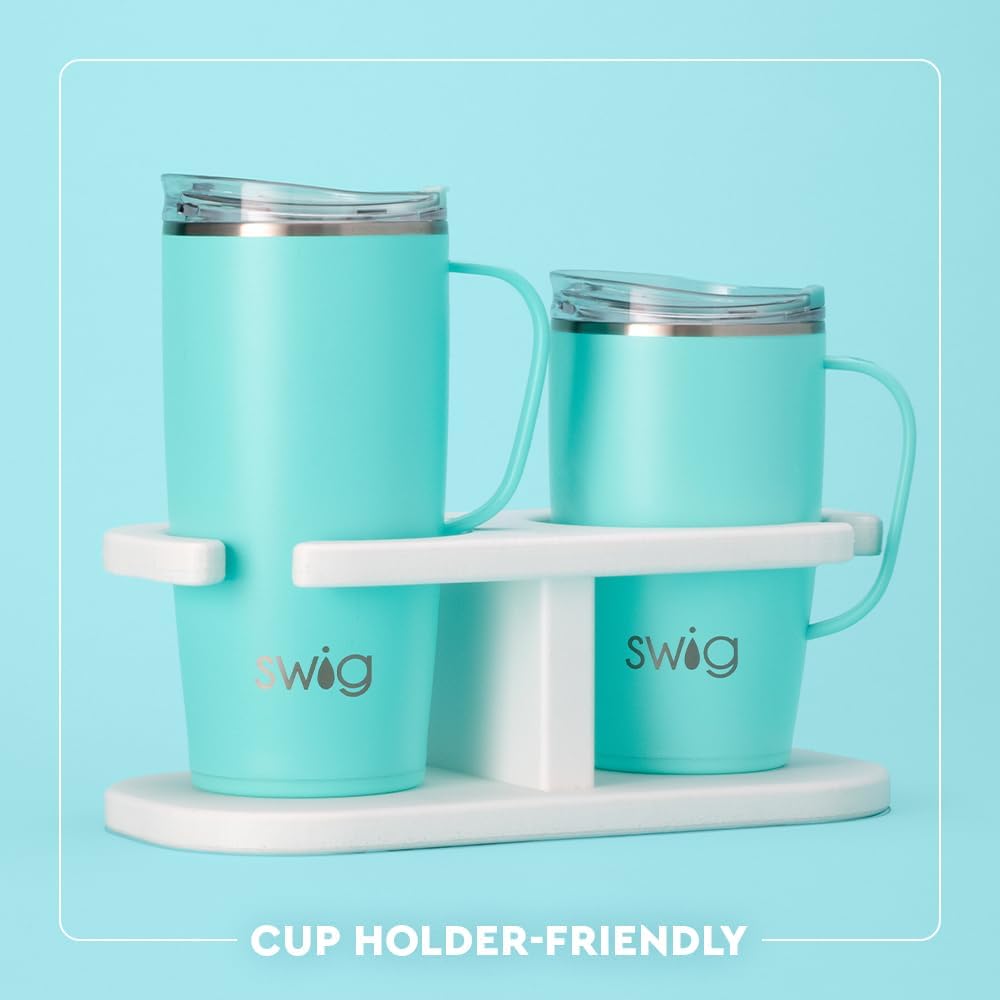 18oz Insulated Travel Mug with Handle & Lid, Lemon Meringue | Triple Insulated Stainless Steel - Handle & Lid Included - Keeps Coffee Hot or Cold - Cup Holder Friendly