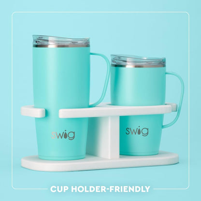 18oz Insulated Travel Mug with Handle & Lid, Lemon Meringue | Triple Insulated Stainless Steel - Handle & Lid Included - Keeps Coffee Hot or Cold - Cup Holder Friendly