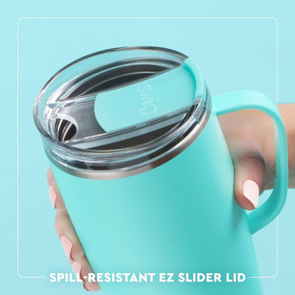 18oz Insulated Travel Mug with Handle & Lid, Lemon Meringue | Triple Insulated Stainless Steel - Handle & Lid Included - Keeps Coffee Hot or Cold - Cup Holder Friendly